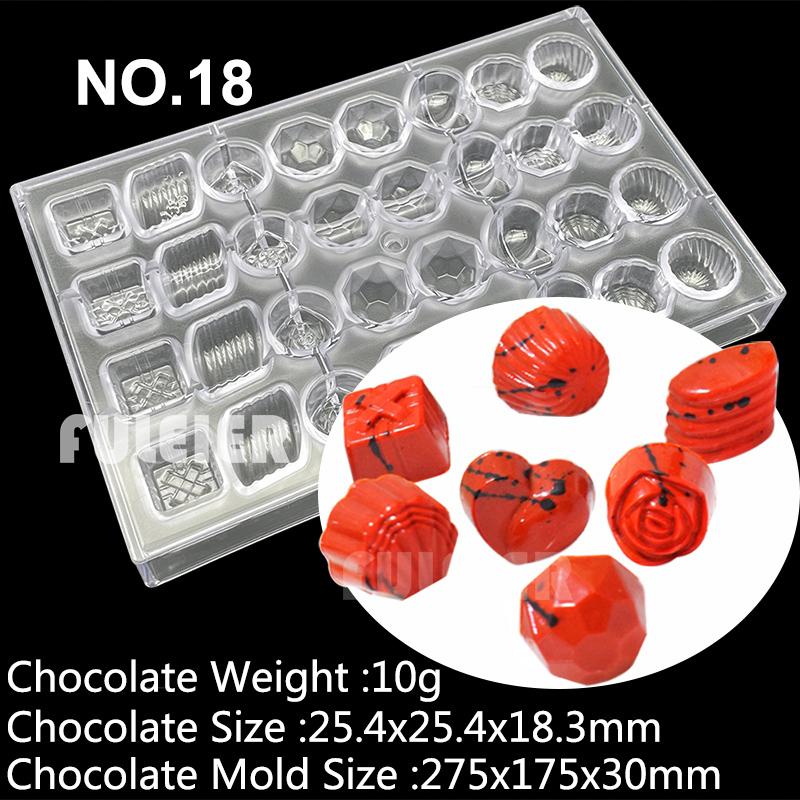 Polycarbonat Schokoladenformen Quadratisch Rund Süßigkeiten Süßwarenriegel Form Backen Kuchen BonBon Süßwarenwerkzeuge Backzubehör