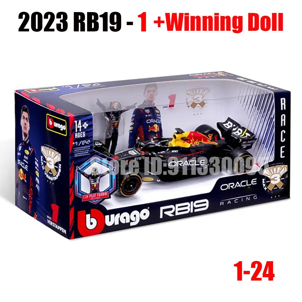 Burago 1:24 2023 F1 Mercedes-AMG W14+Gewinnpuppe 44# Hamilton 63# Russell Lack Formel 1 Legierung Super Spielzeugauto Modell