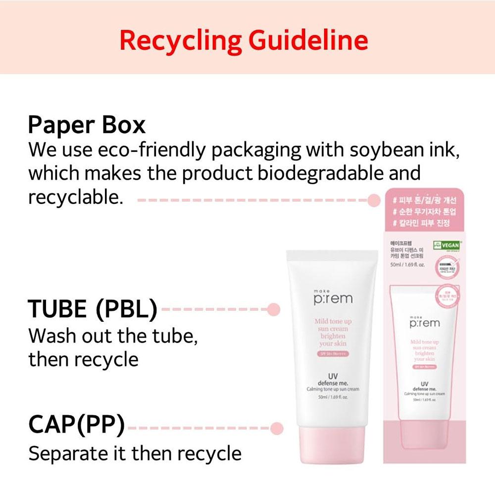 Make P:REM Soothing Pink Tone-up Sunscreen 50ml (SPF50+)