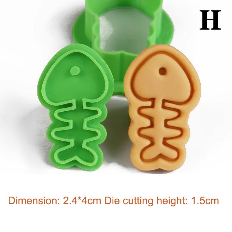 1Pc Cute Cartoon Cat Paw & Fishbone Cookie Cutter Set Baking Fondant Molds Tool for Cake Decoration Kitchen Cooking Accessories