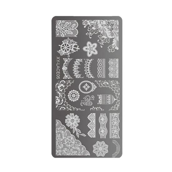 Stamping Plates Set Bows Flowers Lace Design Manicures Decoration Metal Plate Transfer Sweet Series Template