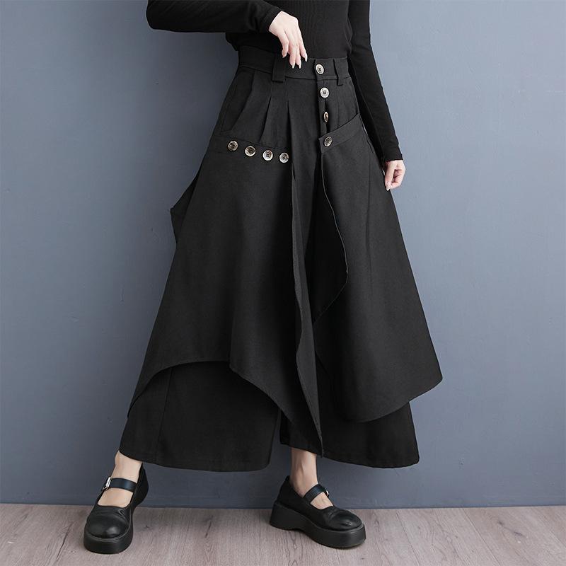 Dark Style Ruffle Neck Long Sleeve Casual Shirt