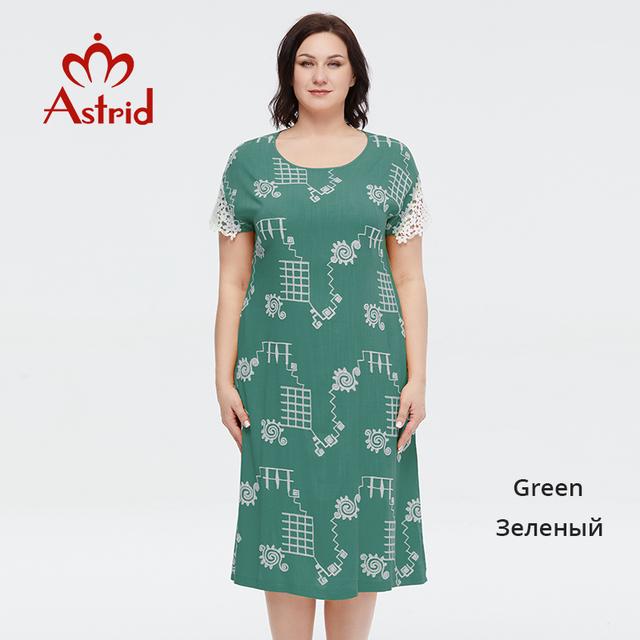 Astrid Women's Summer Dress 2023 Elegant Dress Long Cotton Oversize Office Embroidery Pattern Lace Cuff Design New In Dresses