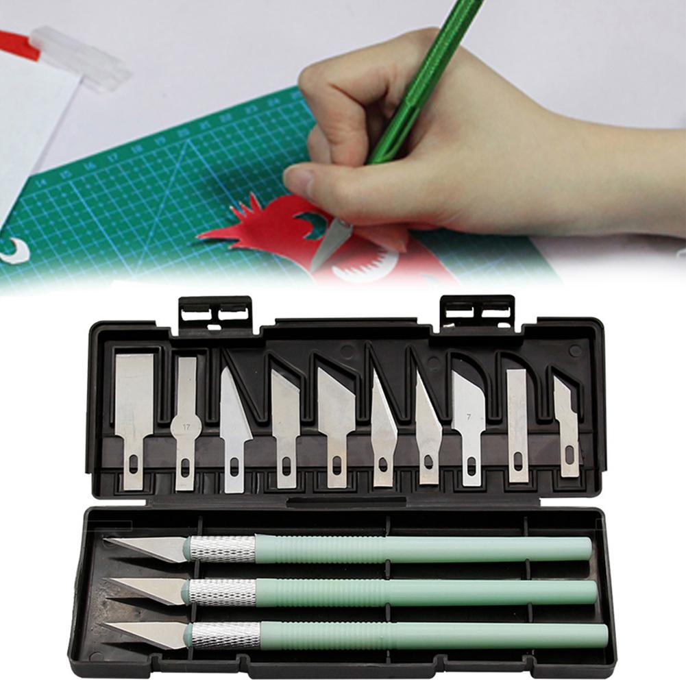 13pcs Set Art Carving Cutter With Box Paper Sticker Cutter Wood Carving Blade Cutter Head Is Removable Carving Tools