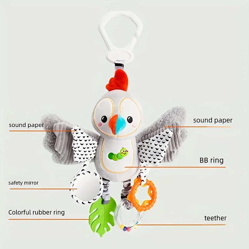New Fun Kids Toys Rabbit Butterfly Parrot Penguin Car Hanging Toy Rattle Educational Holiday Celebration Gift for Thanksgiving, Christmas,Birthday