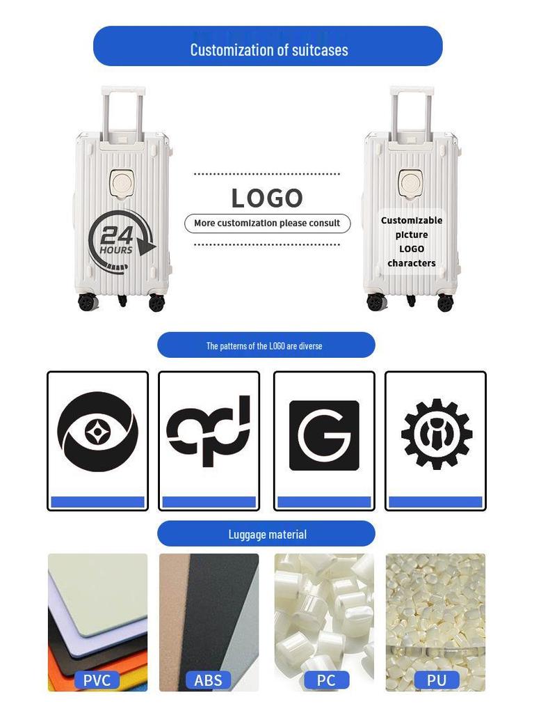 Cross-Border 20-Inch Large-Capacity Universal Wheel Suitcase Set, Thickened Cabin Size with Password Lock