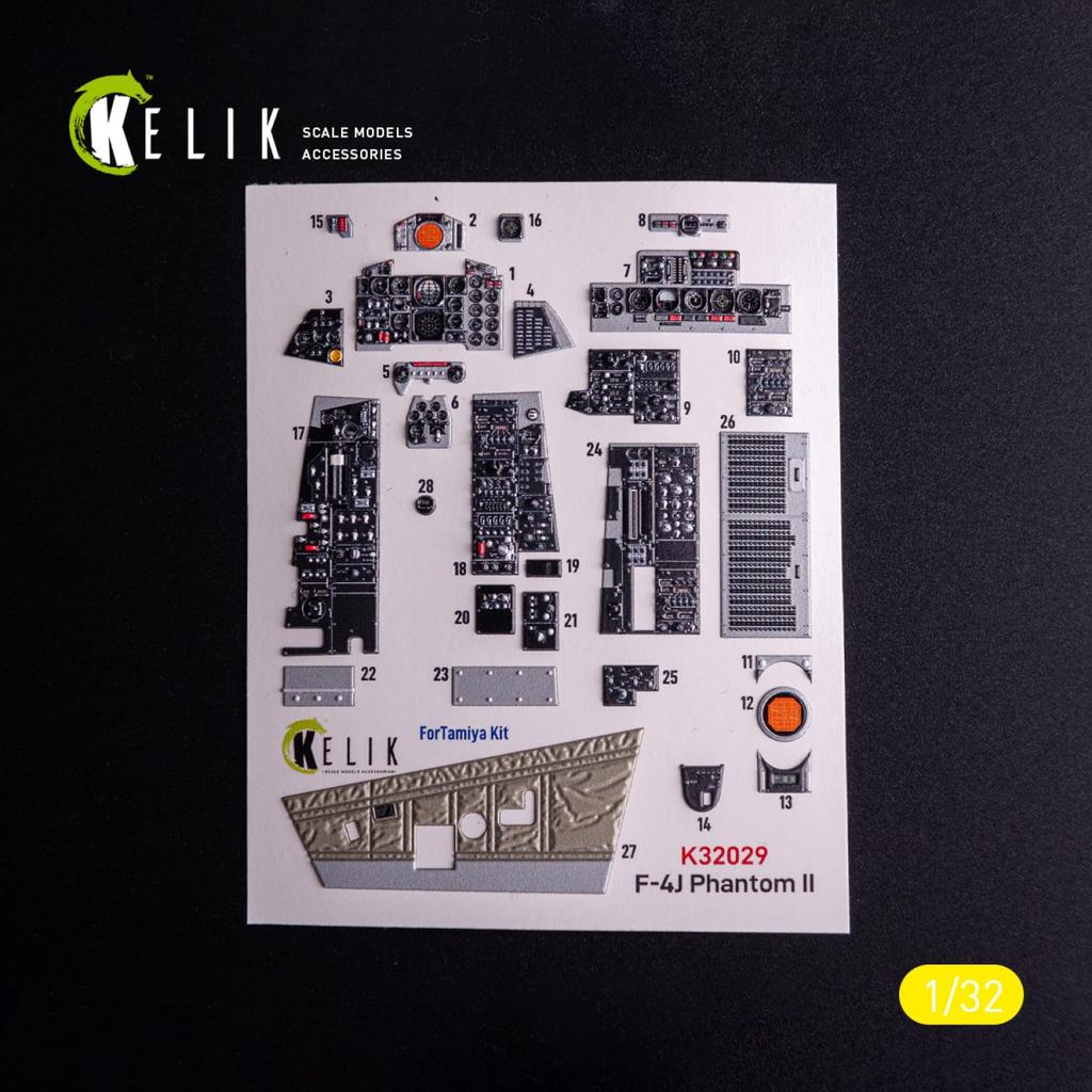 Reskit 1/32 F-4J Phantom II Interieur 3D-Abziehbild (für Tamiya) Plastikmodell-Abziehbild RSKK32029 (Flugzeug)