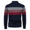 Men’s Zip-Up Stand Collar Pullover Knit Sweater