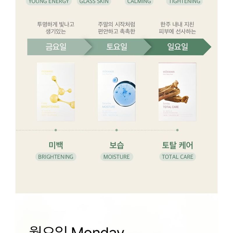 mixsoon - Daily Mask Pack 10 Sheets Set - 7 Types