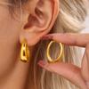 Elegant Gold Color Oval Hoop Earring for Woman Metal Elegant Vintage Geometric Statement Luxury Earrings Party Jewelry Gifts