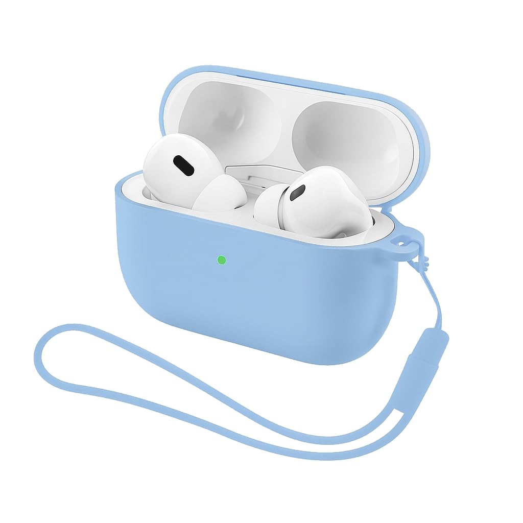 

for AirPods Pro 3 Earphone Cases Premium Silicone Flower Engraved Cute Protective Case Cover for Airpods Pro 3rd Generation 2025 for AirPods Pro 3 небо синє кольору