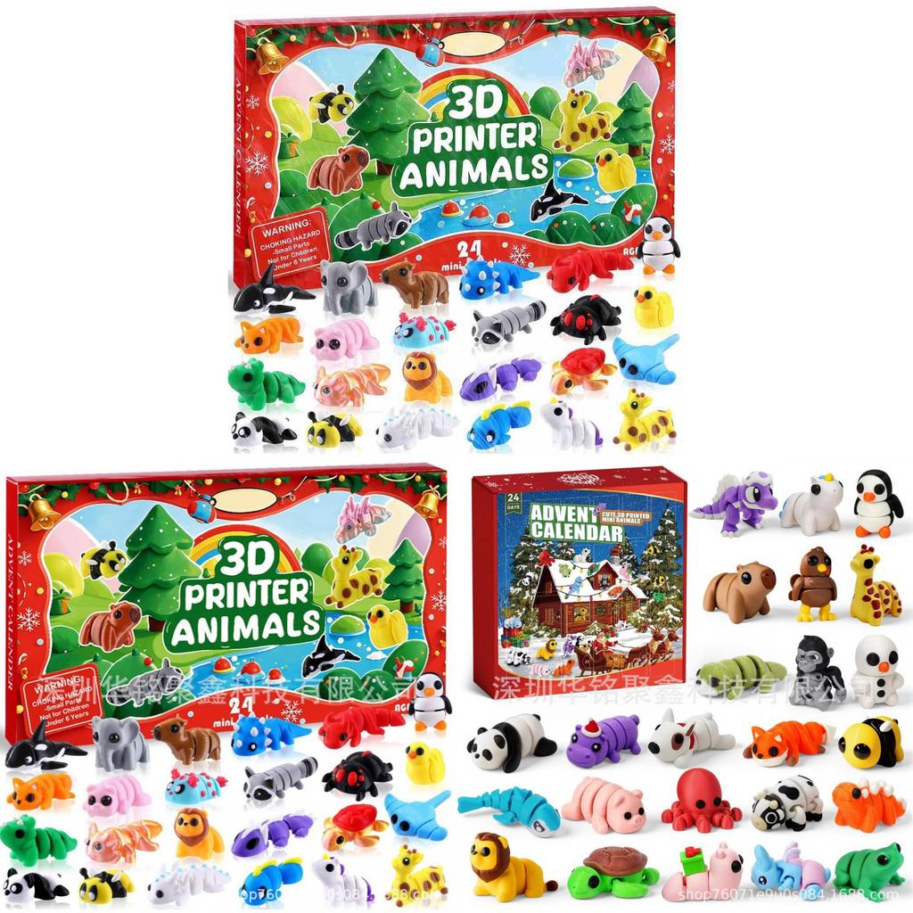 Animal Christmas Advent Calendar With Mini Articulated Toys For Stress Relief And Gift Giving