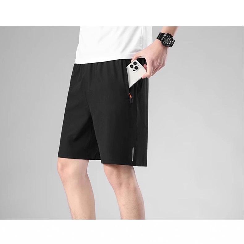 New Men's Quick-Dry Ice Silk Sports Shorts - Breathable, Loose Fit, Five-Point Beach Design