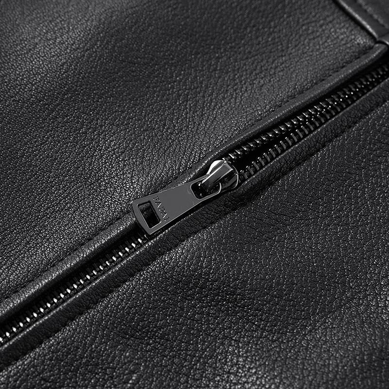 FAPAI Men's Hooded Sheepskin Leather Jacket