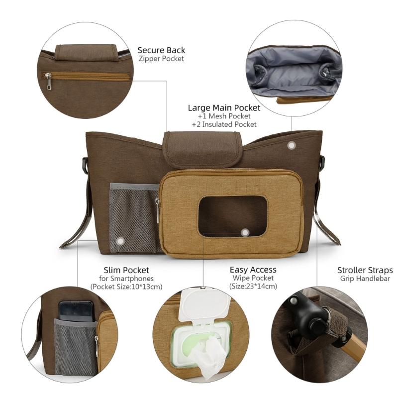 Baby Stroller Bag Organizer Nappy Diaper Mummy Bag Carriage Pram Pushchair Holder Universal Stroller Accessories Outdoor