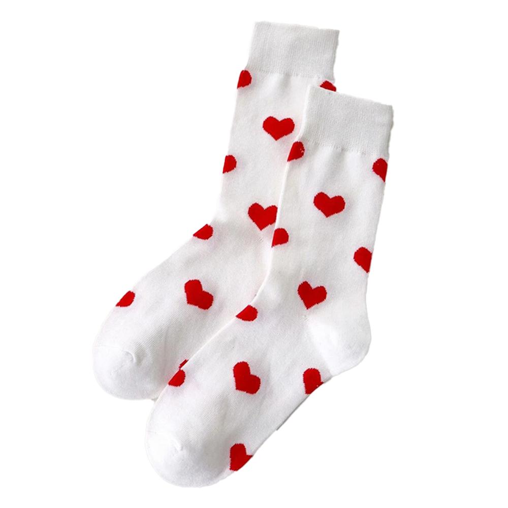 

1/2 пары женских носков в форме сердца с круглым вырезом, модных и универсальных, мультяшных однотонных носков в форме сердца, дышащих, повседневных One Size