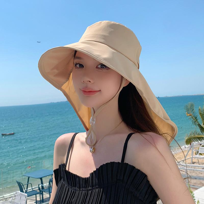Summer Foldable Cap With Wide Brim For Sun Protection And Outdoor Style For Women