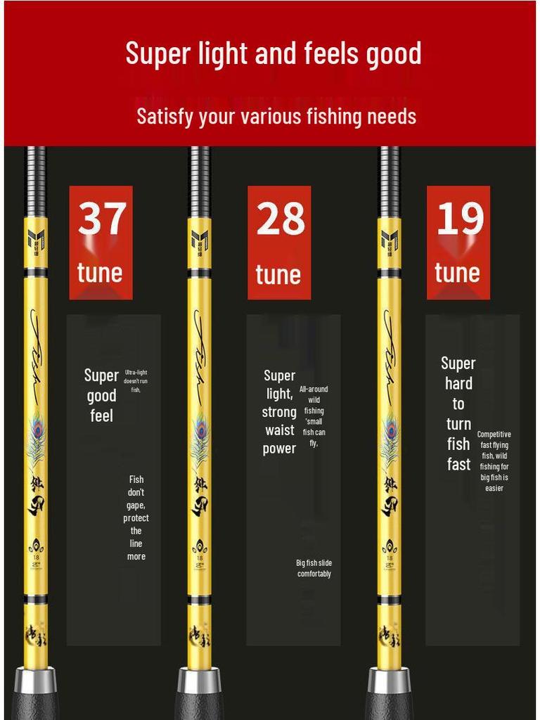 Ultralight Ultra-Hard Carbon Carp Fishing Rod - Extremely Fine Action Hand Rod