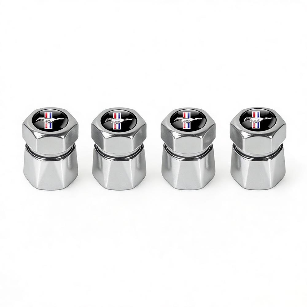 pdzh2 4Pcs Car Metal Wheel Valve Caps Covers Accessories For Ford Focus Kuga Mondeo Ranger Fiesta Mustang ST Shelby Fusion Edge Escape