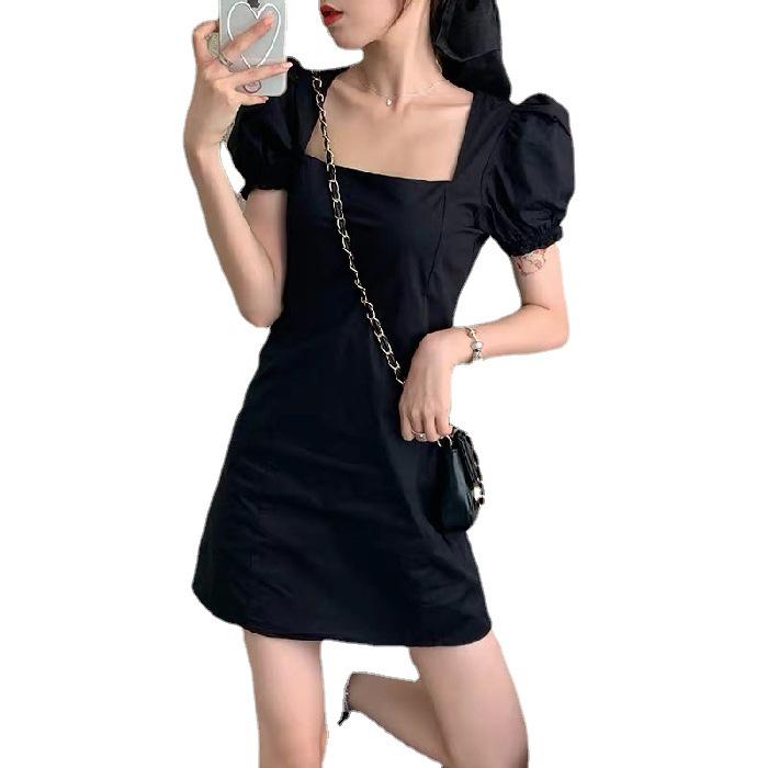 Rochie de damă cu mâneci bufante și decolteu pătrat francez de vară 2025 - Stil elegant, slăbit