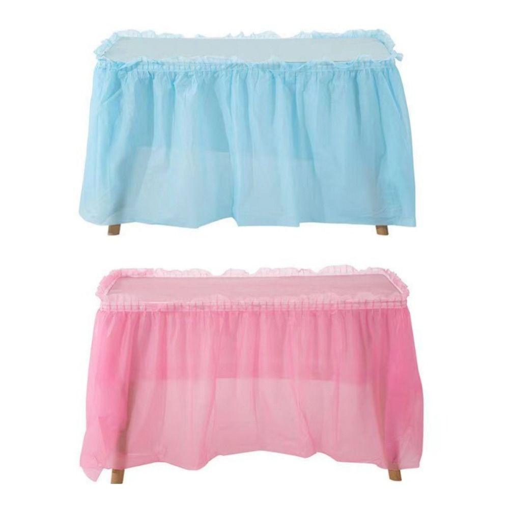 

New Table Skirt Waterproof Party Table Dress Home Disposable Tablecloth White-Table skirt