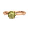 Peridot Minimalist Solitaire Ring - Sterling Silver Rose Gold Vermeil