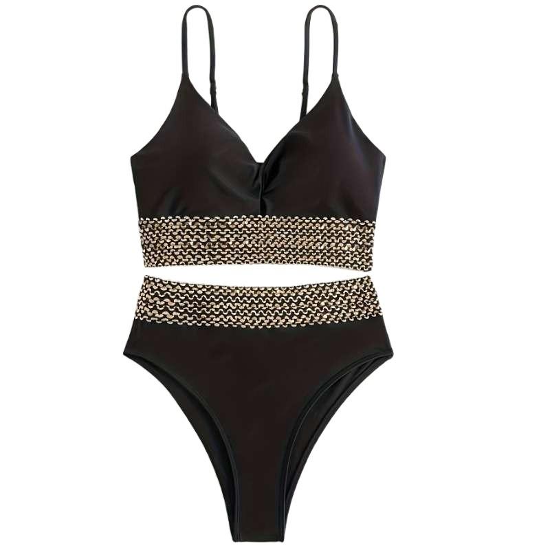 European and American swimsuit women's sexy split bikini high waist and thin seaside vacation fashion swimsuit women