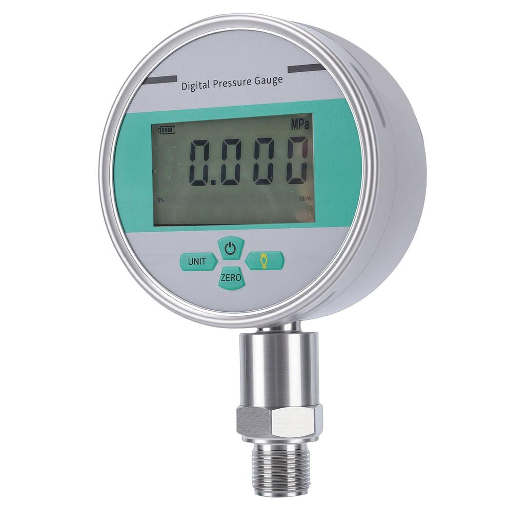 Digital Pressure Gauge 0-1.6MPa Range 4 Inch M20x1.5 Thread Backlit LCD Display Pressure Gauge for Water Oil