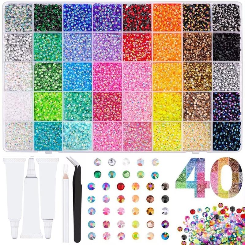 Assorted Size Resin Rhinestones Multicolor AB Rhinestones For Clothing Embellishment Face Makeup and Handmade Craft X3UC