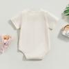Baby Boys Summer Casual Romper Short Sleeve O Neck Letter Horse Print Loose Playsuit