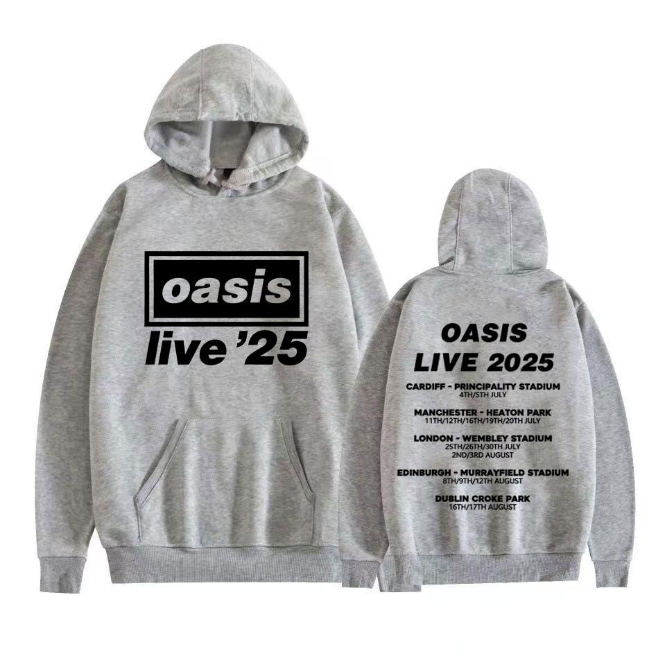 Rock Band O-Oasis Live 25 World 2025 Tour Cover Pullover Men's Fashion Long Sleeve Hoodie Unisex Oversized Sweatshirt Streetwear
