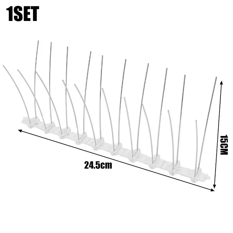 1set Bird Spikes Stainless Steel Pigeon Repellent Deterrent Anti Bird Spikes for Roof Fence Gutter Wall Outdoor Repeller