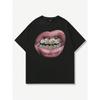T-shirt Mouth Print T-shirt Men's Summer Cotton Casual Short-sleeved Men