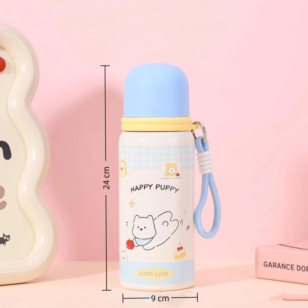 600ML New Cute Cartoon Thermal Cup Large Capacity Stainless Steel Water Cup Portable Fall Prevention Insulated Water Bottle