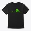 Heartbeat Shamrock St Pattys Day T-Shirt Made In the USA Size S To 5XL