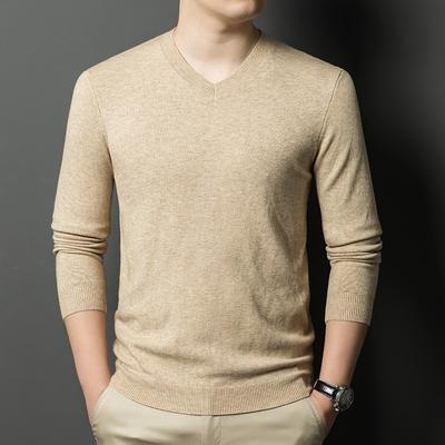 Men's Sweater High-end V-neck Boutique Men's Clothing Autumn Casual Baizhong Knitted Sweater