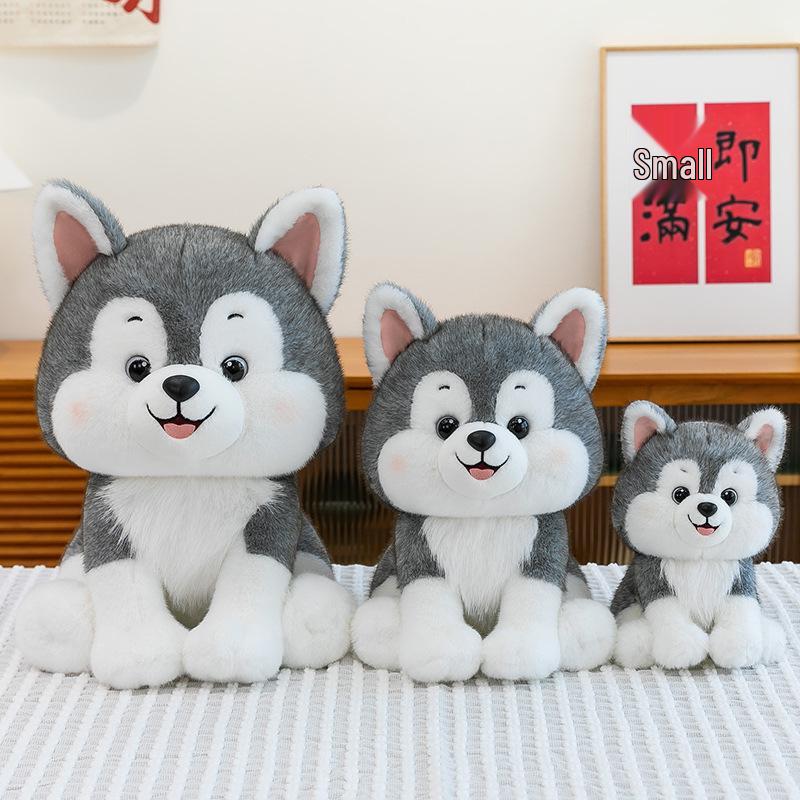 Cross-border Sitting Husky Plush Toy - Smiling Dog Doll for Kids' Birthday Gift