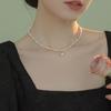 Fashion Internet celebrity explosion French necklace millet pearl small twist double collarbone chain women's neck chain