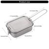 800ml/1200ml Portable Camping Lunch Box Folding Handle Metal Alloy Camping Bentos Container Rectangle Lunch Box