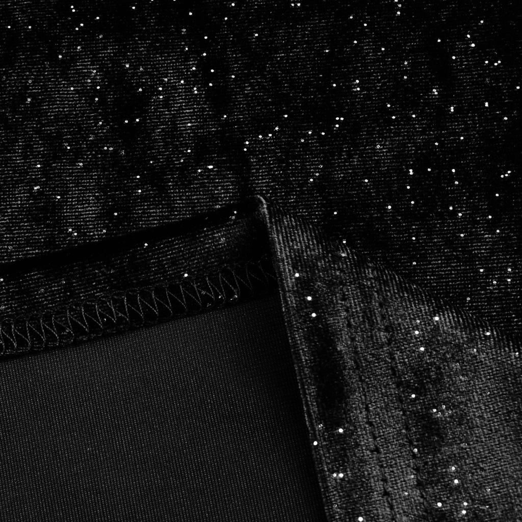 Women's Sleeveless Strap Wrap V Neck  Ruched Slit Party Cocktail Midi Glitter Dress