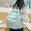 Large Capacity School Bag Women's Solid Color Backpack Lightweight Student Backpack Sports Travel Bag