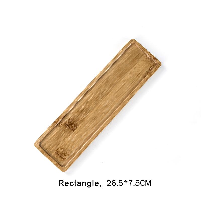 Simple Style Home Decoration Succulents Bonsai Holder Round Square Flowerpot Base Bamboo Wood Tray