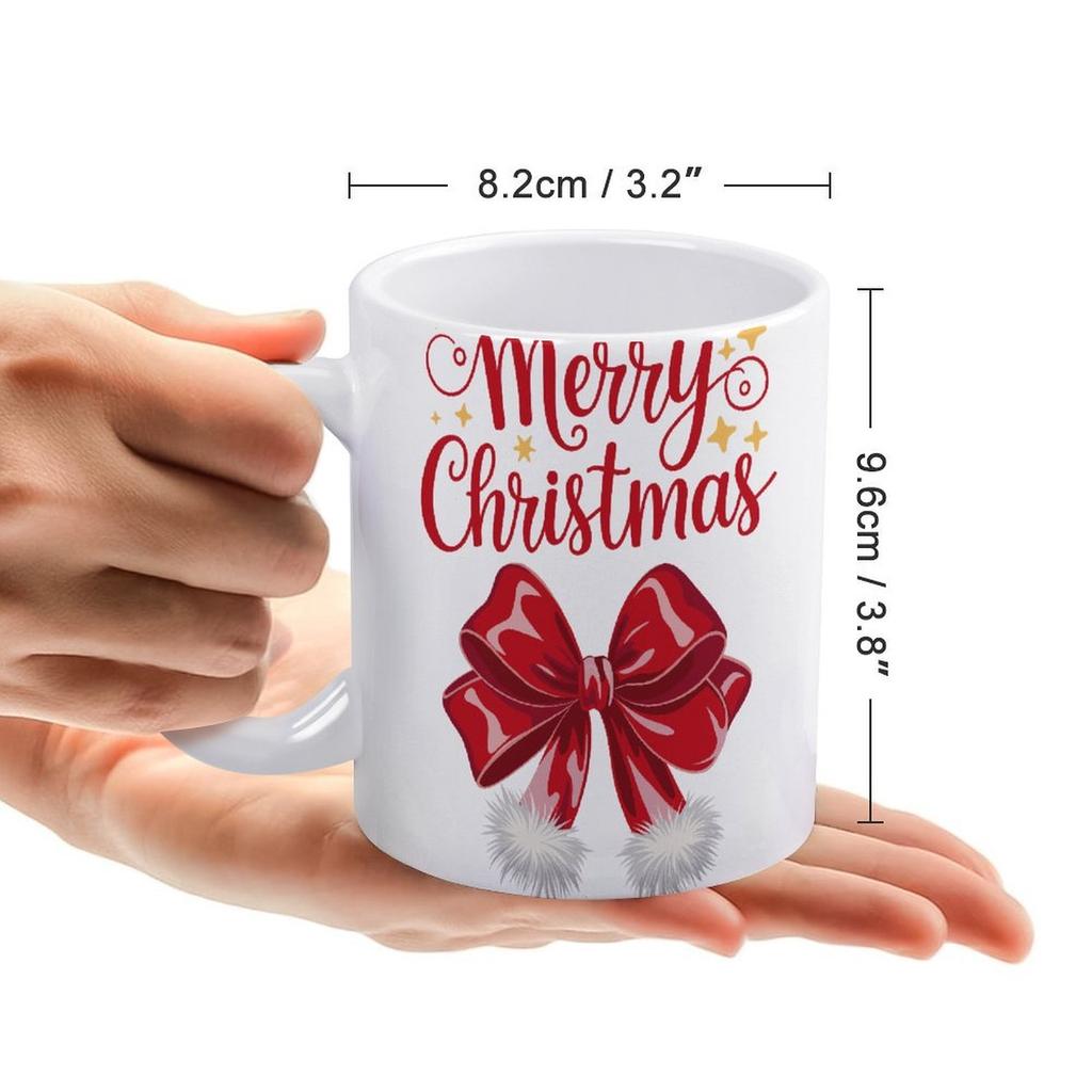 1pc 11oz Blank Ceramic Mug, Double-sided Printed Coffee Tea Cup, Glossy White Look, Ergonomic Handle, Kitchen-friendly, Ideal for Gifting