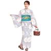 Fuuka Yukata Set with Obi One Size Fits Peony Made In X23H16B167 Two-Piece (Heko Obi), Two-Piece Set, Women's, All, Design, Blue-Purple (Heko Obi,