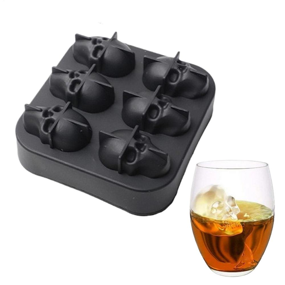 Schädel Eiswürfelform Tablett Silikon Eiswürfelform Für Cocktail Halloween Küchenhelfer Partyzubehör Für Wein Whisky Getränke Saft