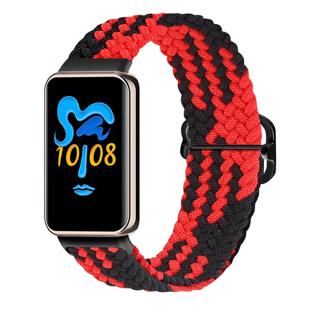 Elastic Nylon Solo Strap for Honor Band 9 Bracelet Women Men Loop Braided Wristband With Metal Clasp for Honor Band 10 Correa