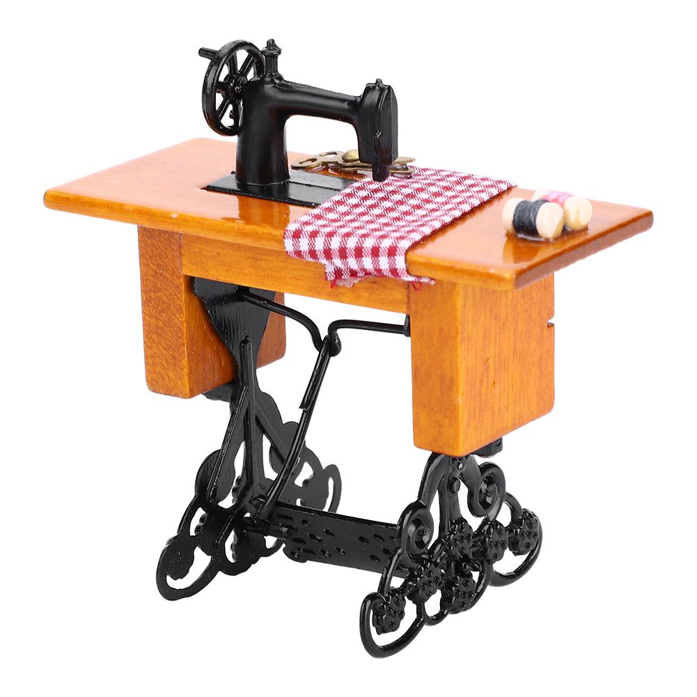 1:12 Миниатюрная мебель для кукольного домика Деревянная швейная машинка для кукольного домика Аксессуар Декор Игрушка