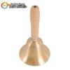 Wooden Handle Hand Bell with Pure Copper 8cm Diameter Ring for Classroom Use