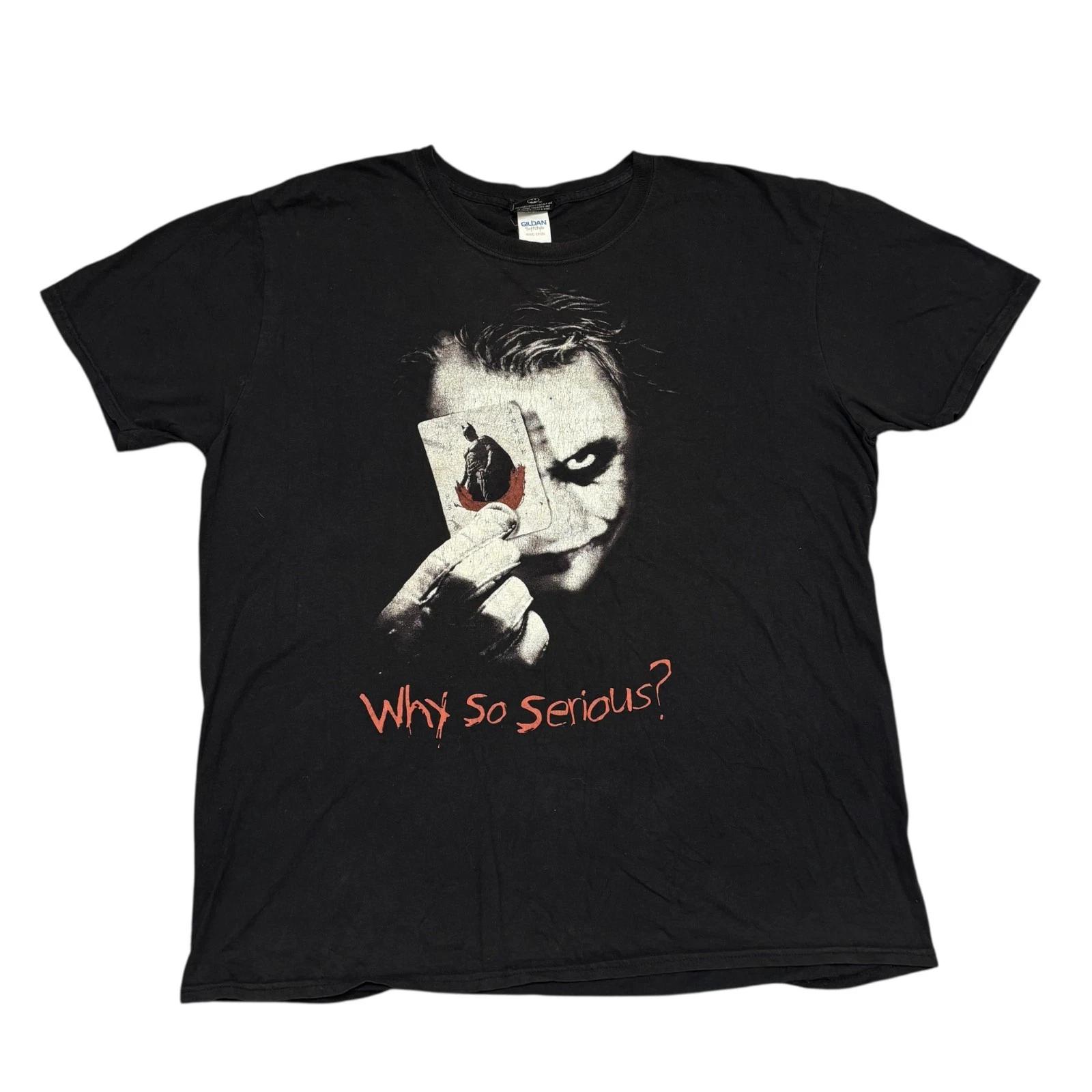 Joker T Shirt XL Black The Dark Knight Batman Movie Promo Graphic Tee DC Comics 4XL