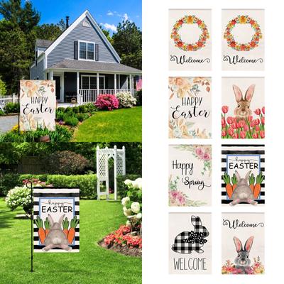 Garden Flags Easter Garden Flags 12 X 18 Inch, Happy Easter Garden Flags For Yard Outdoor Easter Decorations